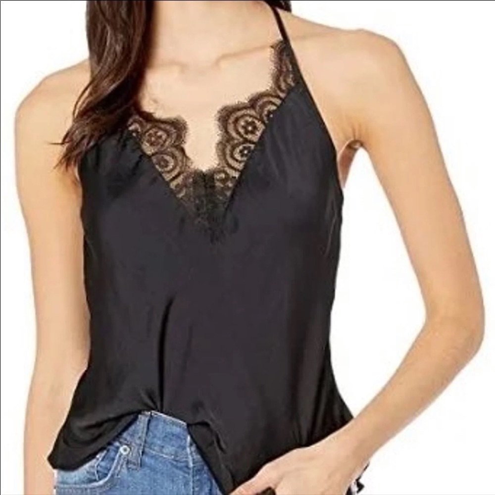FREE PEOPLE Starlight Lace Trim Camisole Tank Top
